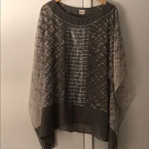Chico’s sheer Printed & Sequined tunic